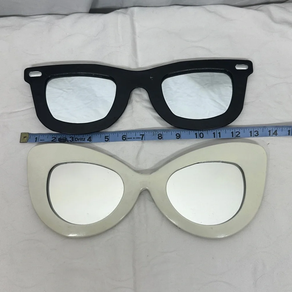 Cute Black and White Mirror Glasses Perfect Home Decor